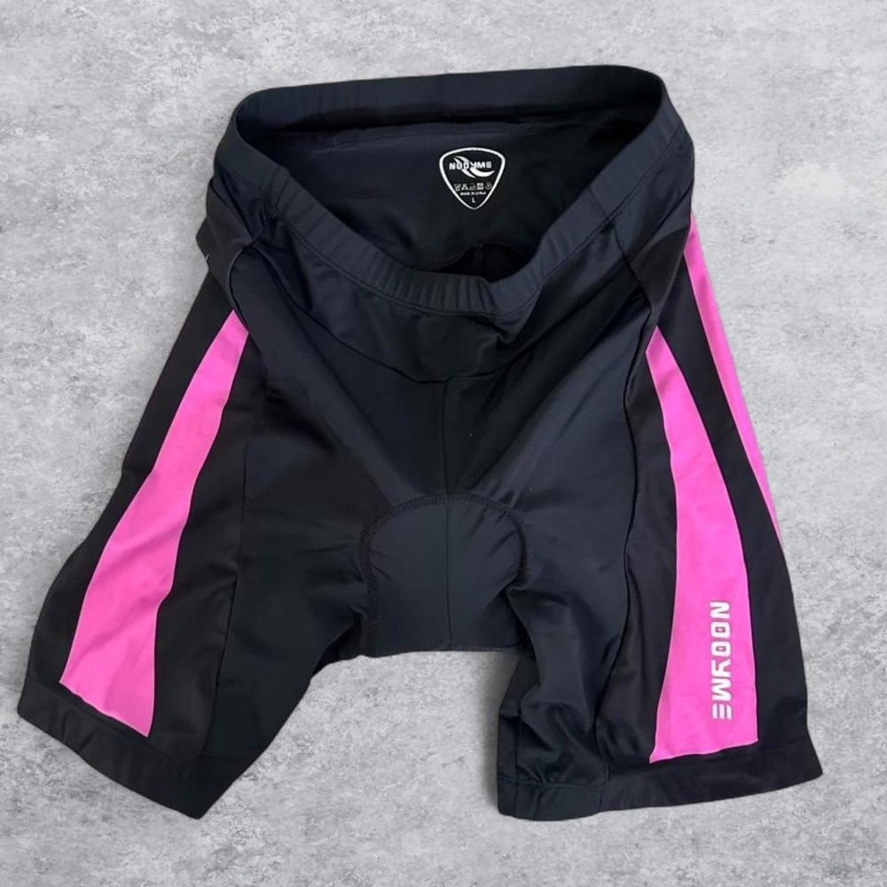 NOOYME Womens Padded Cycling Shorts Black Pink Size Large 3D Chamois Reflective